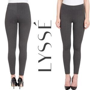 NEW LYSSE Mara Center Seam High Rise Ponte Knit Leggings Shapewear Gray Small
